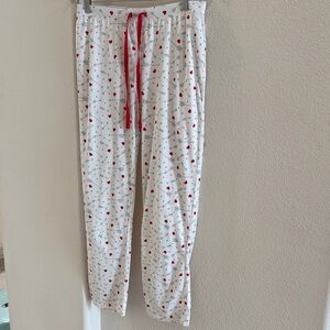 Cynthia Rowley White Sleepwear with Red Accent Hearts